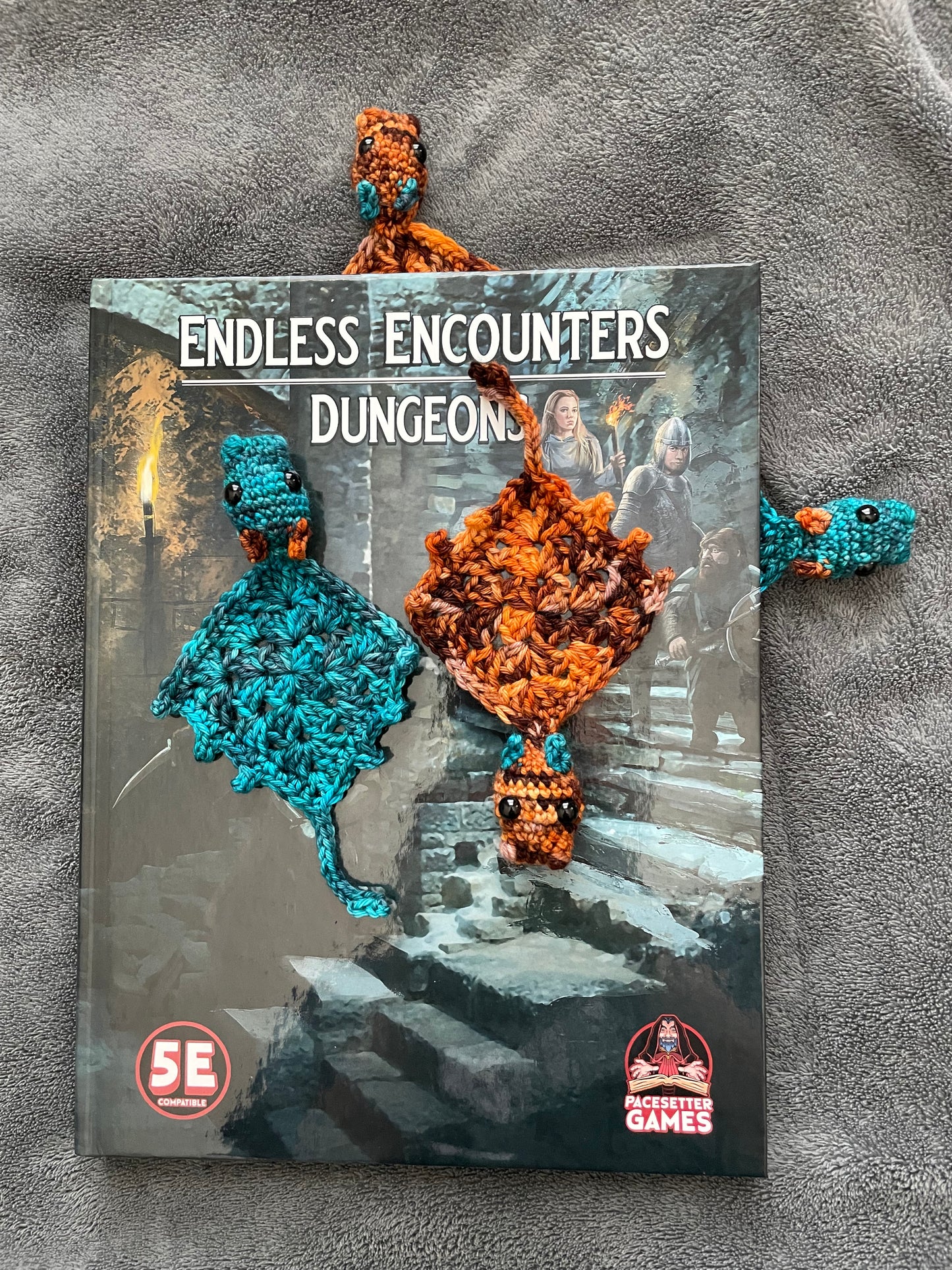 Mini Book Dragon - Mini Crochet Dragon Bookmarks