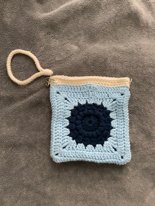 Small Bag - Navy and Sky Blue with Interchangeable Straps