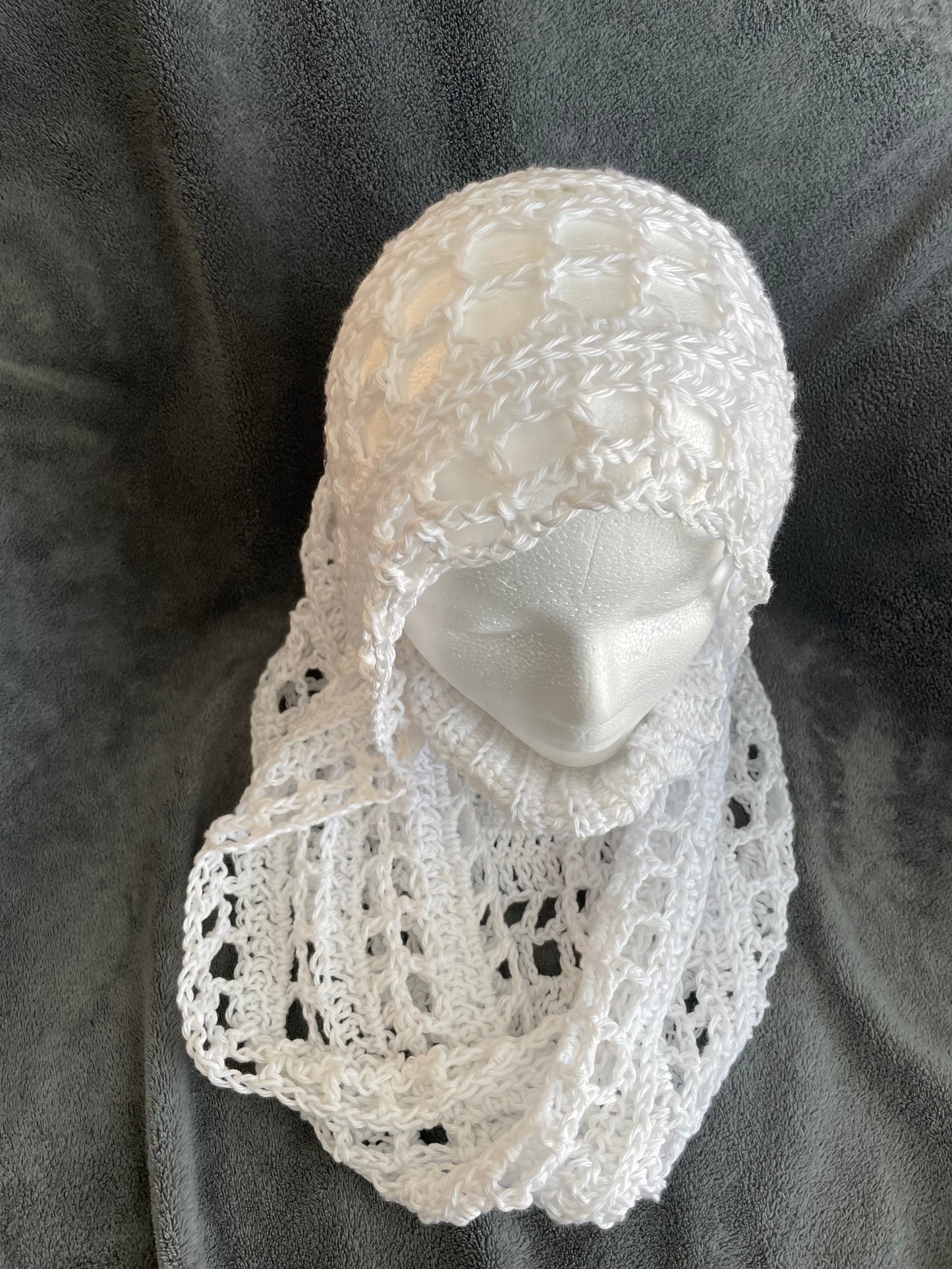 White Wasteland Hood/Mesh Hood with Face Shield