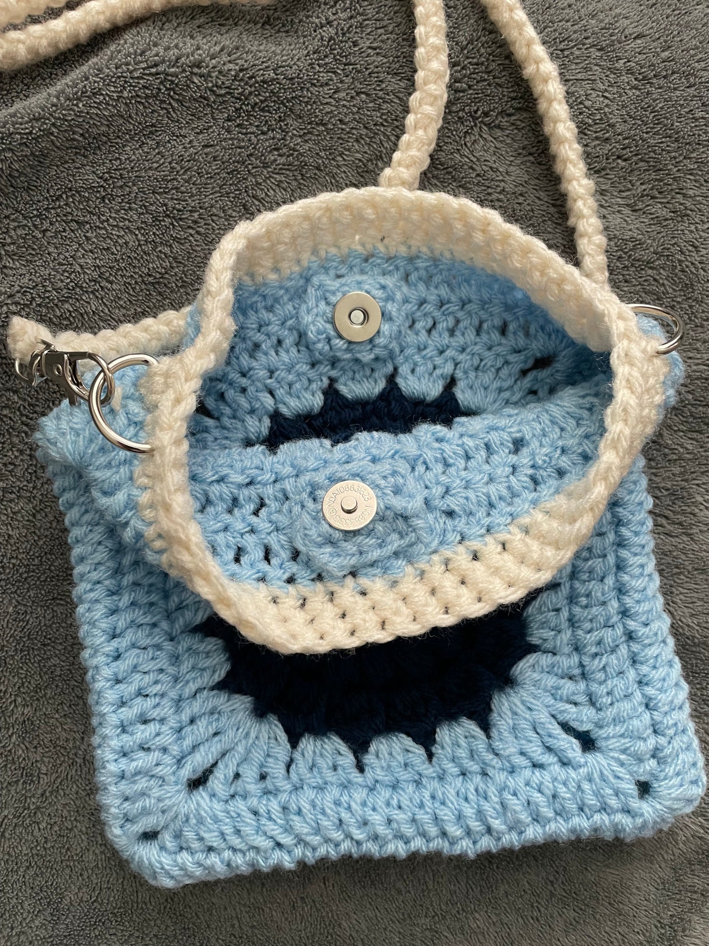 Small Bag - Navy and Sky Blue with Interchangeable Straps