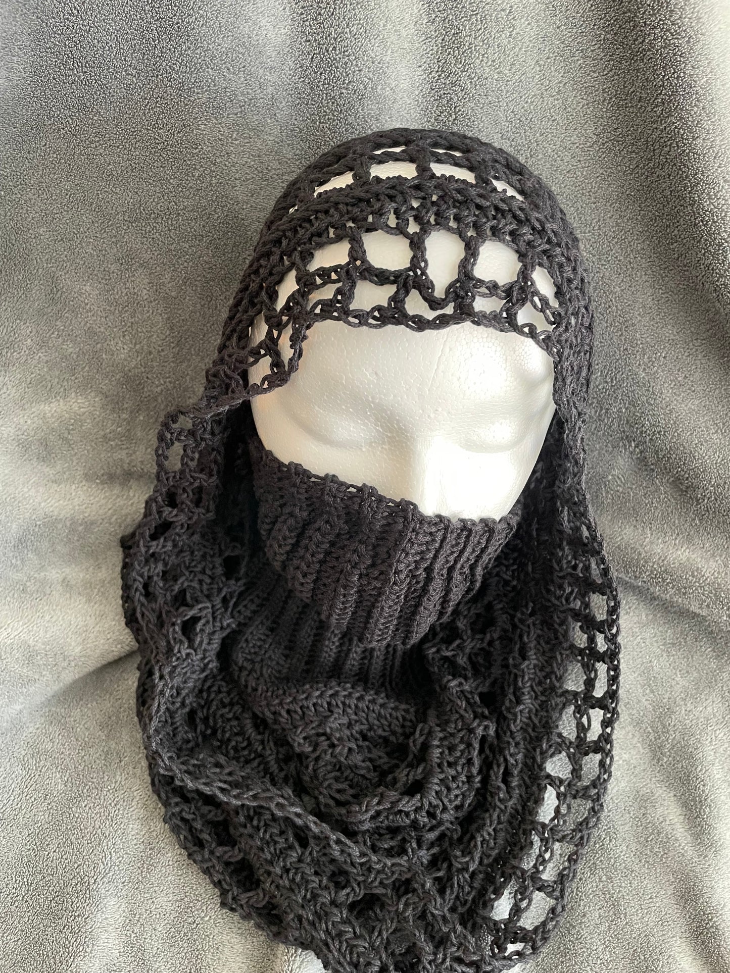 Black Wasteland Hood/Mesh Hood with Face Shield