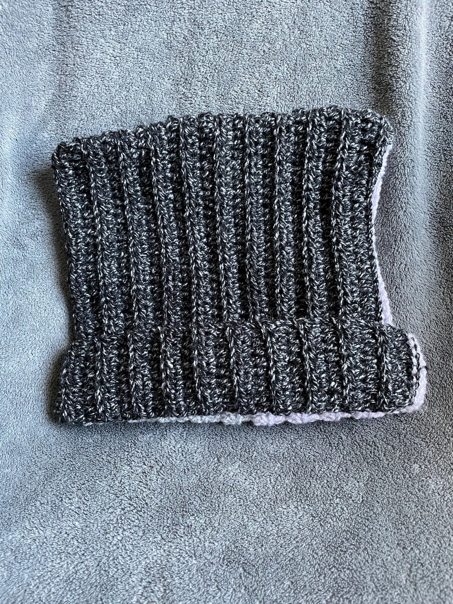 Tri-Colored Cat Ear Hat - Heathered Blue, Purple, and Black