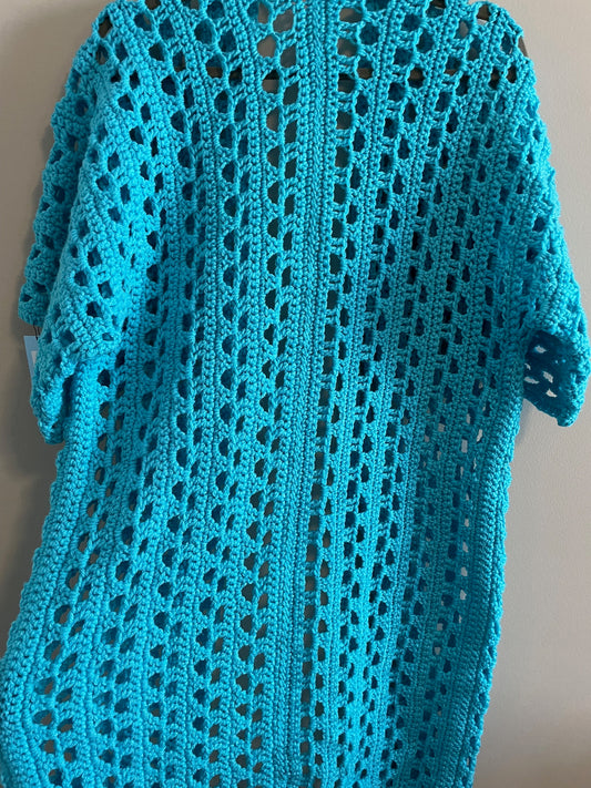 Bright Blue Summer Cardigan/Swimsuit Cover - Medium