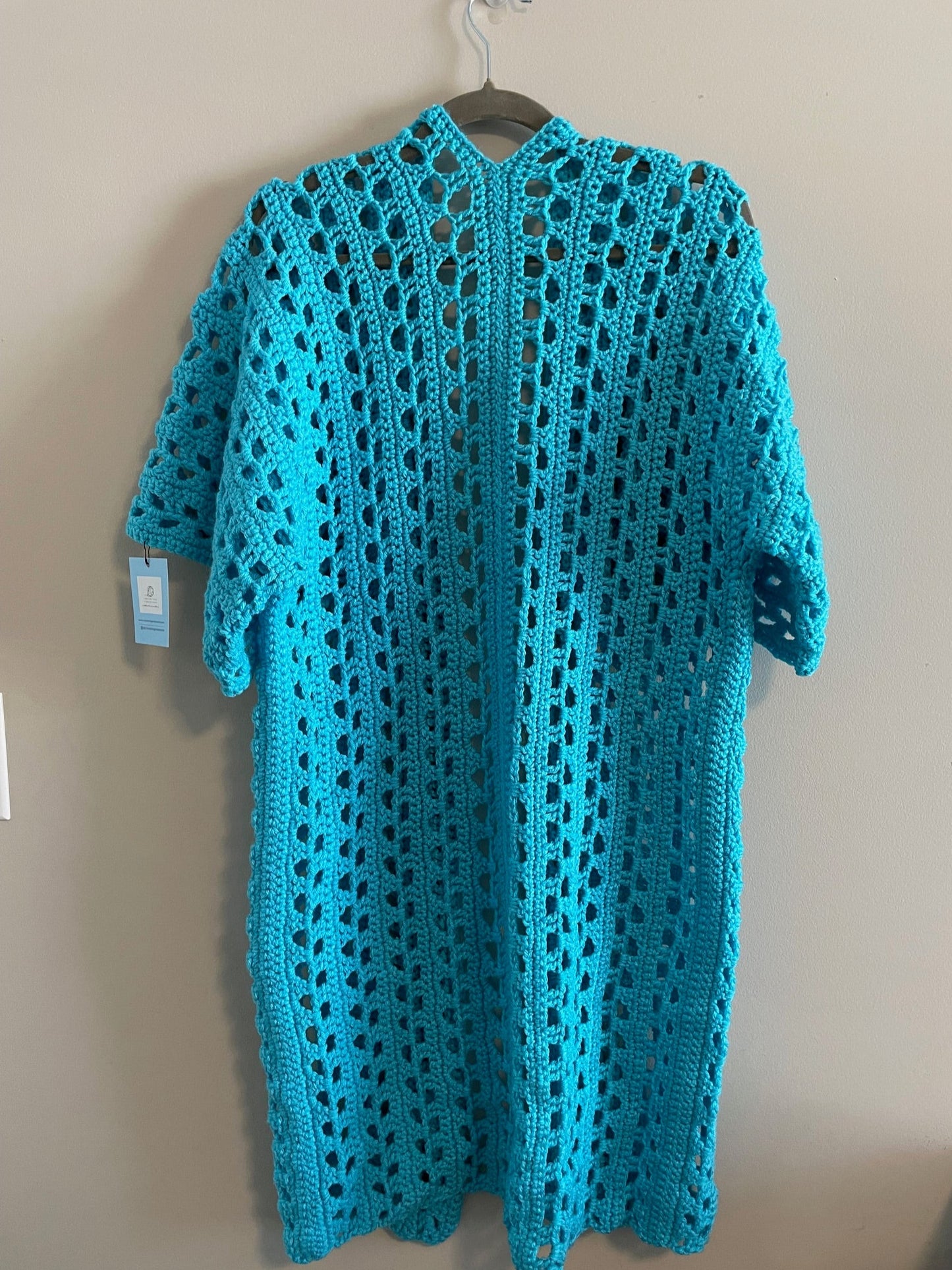 Bright Blue Summer Cardigan/Swimsuit Cover - Medium