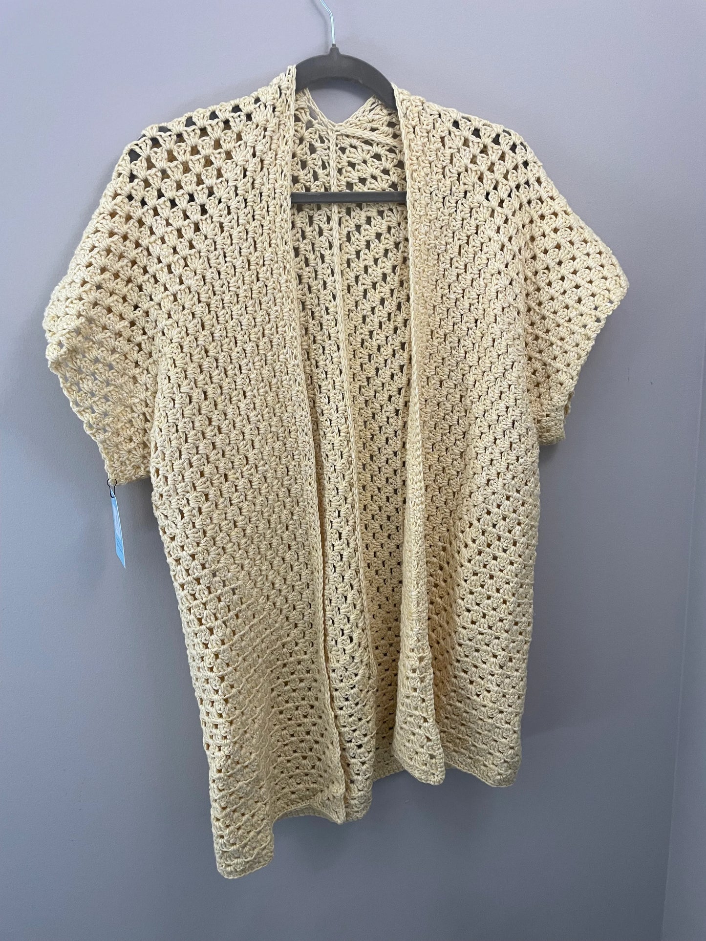 Small Heathered Yellow Sleeveless Cardigan