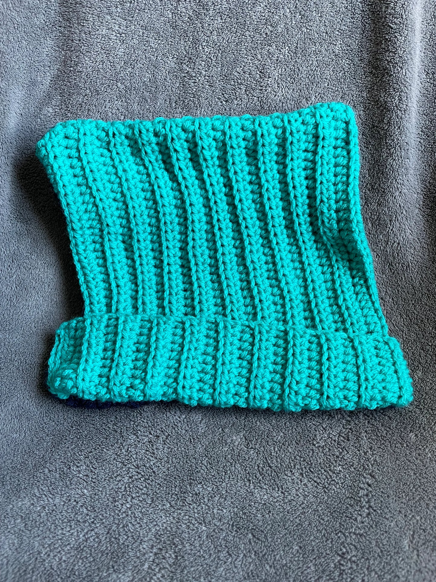 Two Tone Cat Ear Hat - Jade and Navy