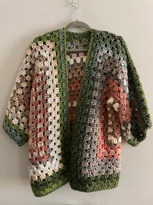 Autumn Inspired Ocatagon Cardigan - Three Quarter Sleeves