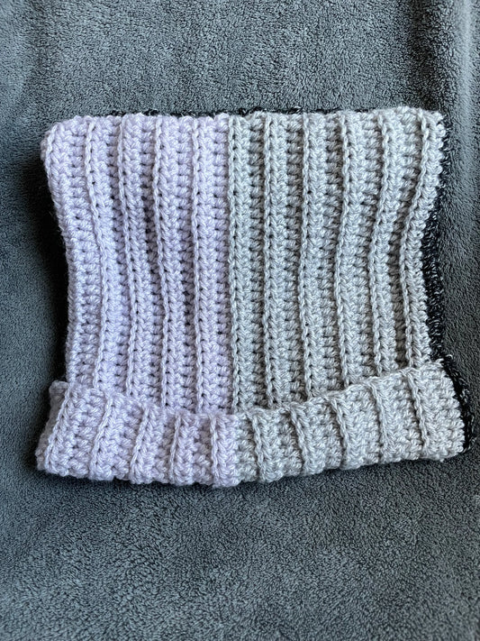 Tri-Colored Cat Ear Hat - Heathered Blue, Purple, and Black
