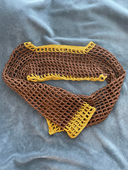 Brown and Gold Mesh Sleeves/ Bolero