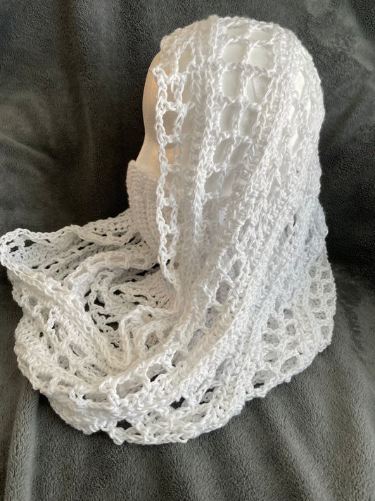 White Wasteland Hood/Mesh Hood with Face Shield