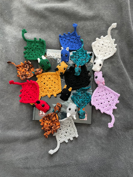 Book Dragon - Crochet Dragon Bookmarks
