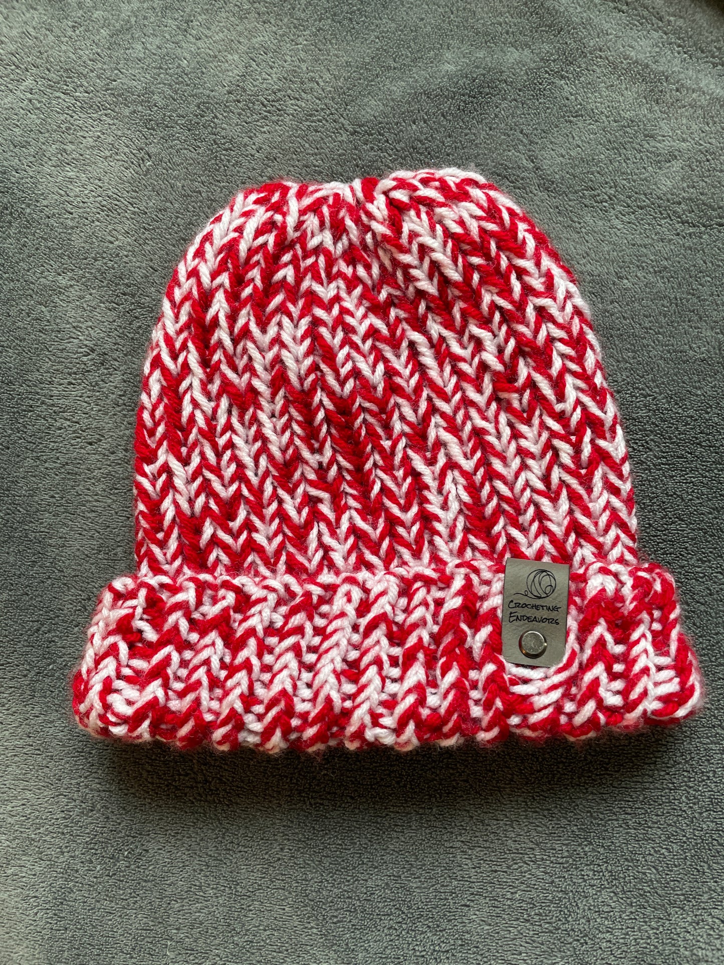 Candy Cane Colored Knit Winter Hat/Beanie/Toque