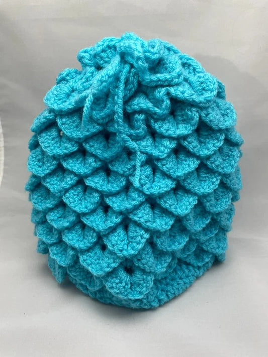 Aqua Blue Dragon Scale Dice Bag