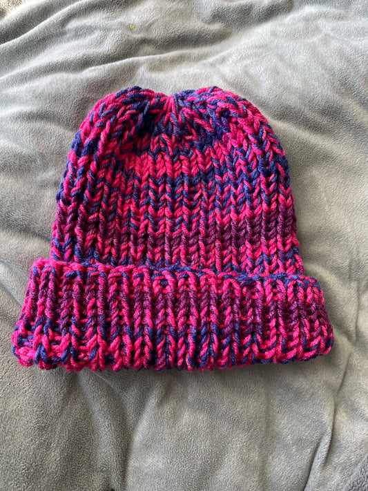 Bisexual Flag Inspired Colors Knit Winter Hat/Beanie/Toque