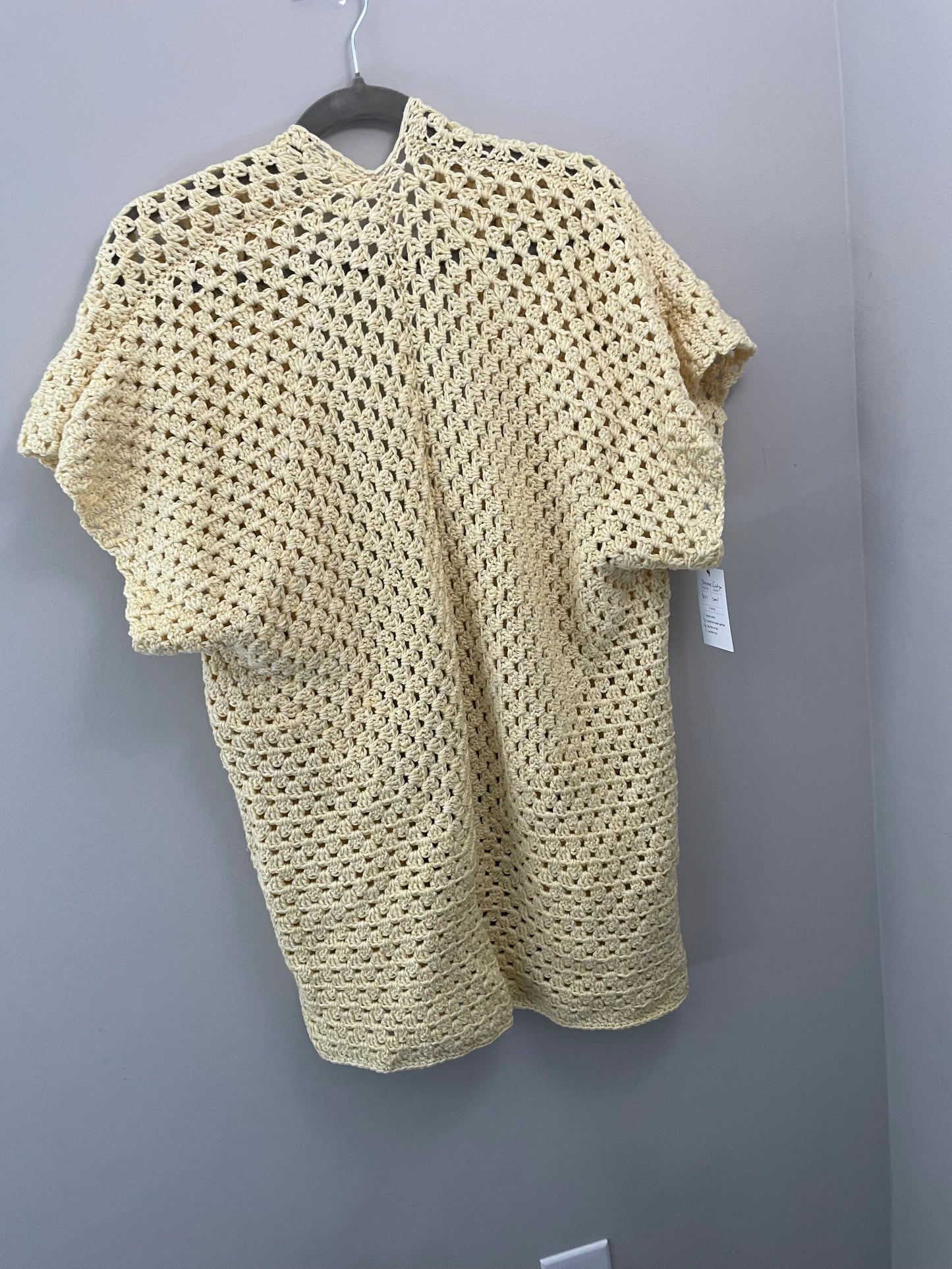 Small Heathered Yellow Sleeveless Cardigan